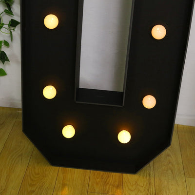 Giant LED Marquee Light Up Letter ’O’ Black 4ft Pre-Cut Foam Board with 10 Warm White Battery Operated LEDs Glue Gun