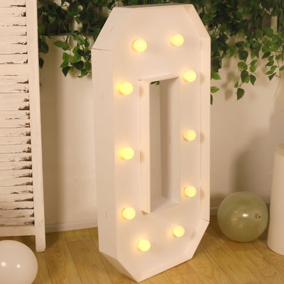 Giant LED Marquee Light Up Letter ’O’ White 4ft Pre-Cut Foam Board with 10 Warm White Battery Operated LEDs Glue Gun