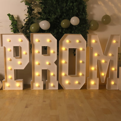 Giant LED Marquee Light Up Letter ’P’ White 4ft Pre-Cut Foam Board with 10 Warm White Battery Operated LEDs Glue Gun