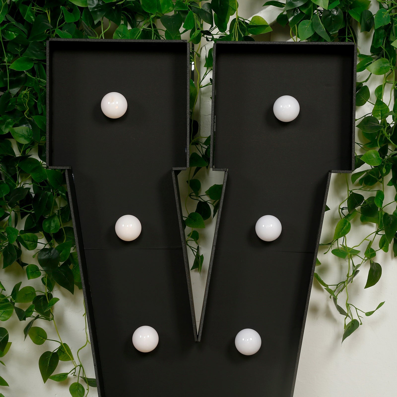 Giant LED Marquee Light Up Letter ’V’ Black 4ft Pre-Cut Foam Board with 10 Warm White Battery Operated LEDs Glue Gun