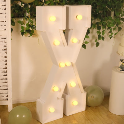 Giant LED Marquee Light Up Letter ’X’ White 4ft Pre-Cut Foam Board with 10 Warm White Battery Operated LEDs Glue Gun