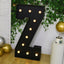 Giant LED Marquee Light Up Letter ’Z’ Black 4ft Pre-Cut Foam Board with 10 Warm White Battery Operated LEDs Glue Gun