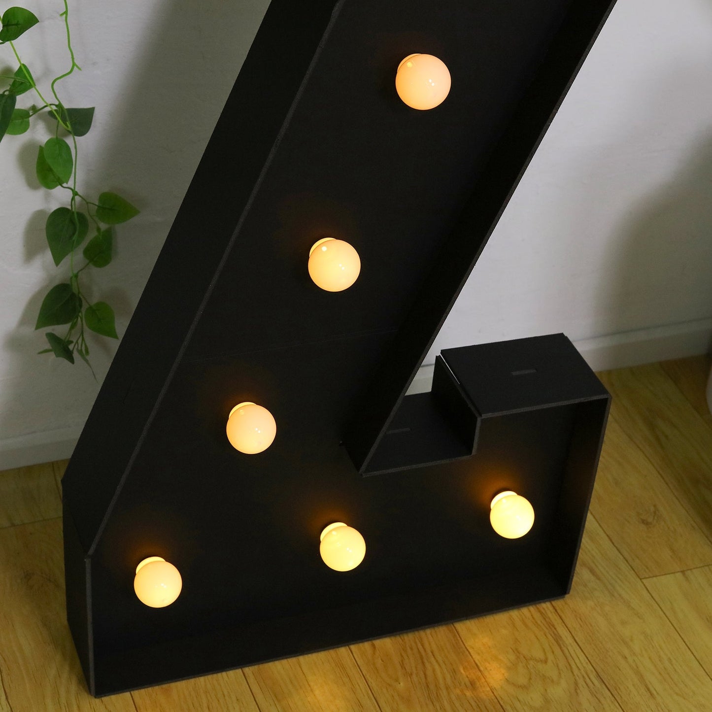 Giant LED Marquee Light Up Letter ’Z’ Black 4ft Pre-Cut Foam Board with 10 Warm White Battery Operated LEDs Glue Gun