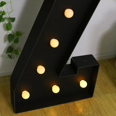Giant LED Marquee Light Up Letter ’Z’ Black 4ft Pre-Cut Foam Board with 10 Warm White Battery Operated LEDs Glue Gun