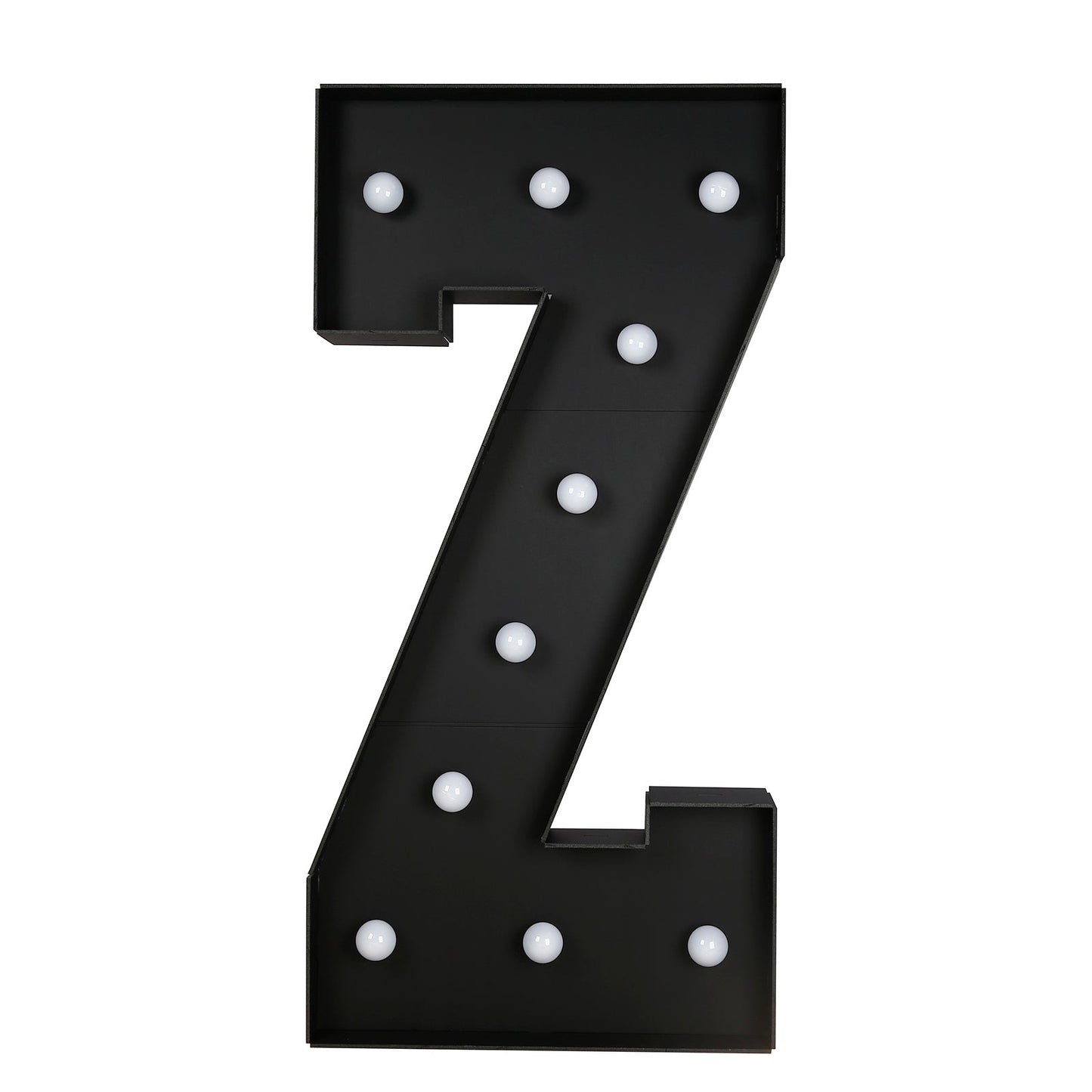 Giant LED Marquee Light Up Letter ’Z’ Black 4ft Pre-Cut Foam Board with 10 Warm White Battery Operated LEDs Glue Gun