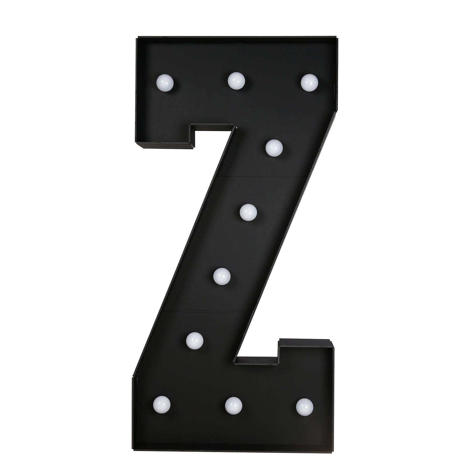 Giant LED Marquee Light Up Letter ’Z’ Black 4ft Pre-Cut Foam Board with 10 Warm White Battery Operated LEDs Glue Gun
