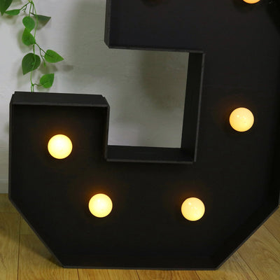 Giant LED Marquee Light Up Number ’3’’ Black 4ft Pre-Cut Foam Board with 10 Warm White Battery Operated LEDs Glue Gun