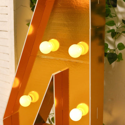 Giant LED Marquee Light Up Number ’4’’ Gold 4ft Pre-Cut Foam Board with 10 Warm White Battery Operated LEDs Glue Gun