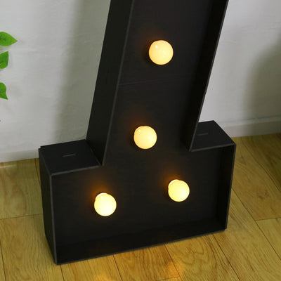 Giant LED Marquee Light Up Number ’7’’ Black 4ft Pre-Cut Foam Board with 10 Warm White Battery Operated LEDs Glue Gun