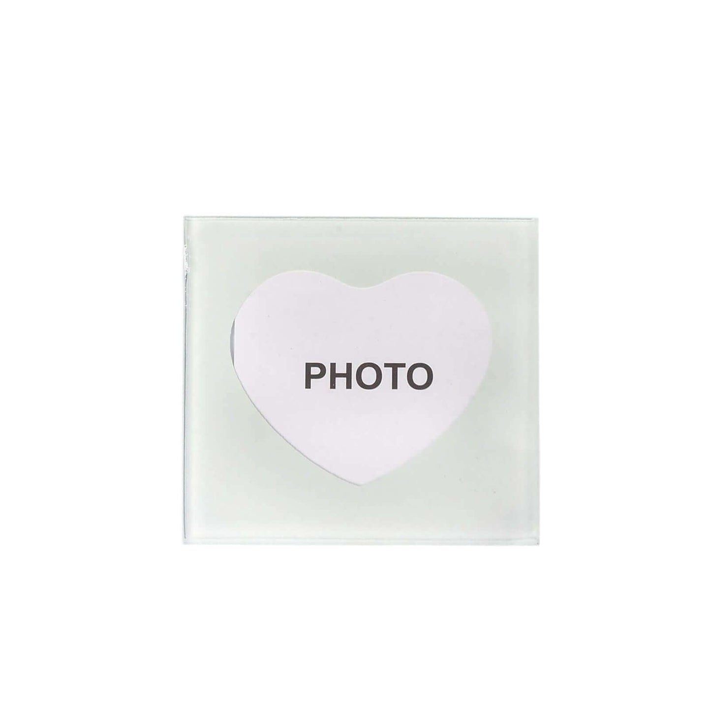 2 Pack 3" Heart Shaped Picture Frame Party Favors, Square Glass Coasters, Gift Wrapped With Thank You Tag
