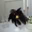 Table Lamp Ostrich Feather Design Black LED Battery Operated - Cordless Wedding Centerpiece 15"