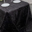 Polyester 90"x156" Rectangle Tablecloth Black Metallic Fringe Shag Tinsel Table Cover