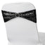 5 Pack Sequin Spandex Chair Sashes Black - Sparkly Stretch Chair Bands for Glamorous Events 6"x15"
