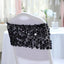 5 Pack Big Payette Sequin 13"x10" Chair Sash Bands Black - Stylish Glittering Decor for Weddings & Gatherings
