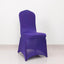 Spandex Chair Cover with Silver Rhinestone Buckled Sash Band Purple - Stretch Fitted Slipcover