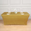 Shimmer Tinsel Spandex 72"x30" Rectangle Tablecloth Metallic Gold Glittered Shiny Stretch Table Cover for Gleaming Event Decor