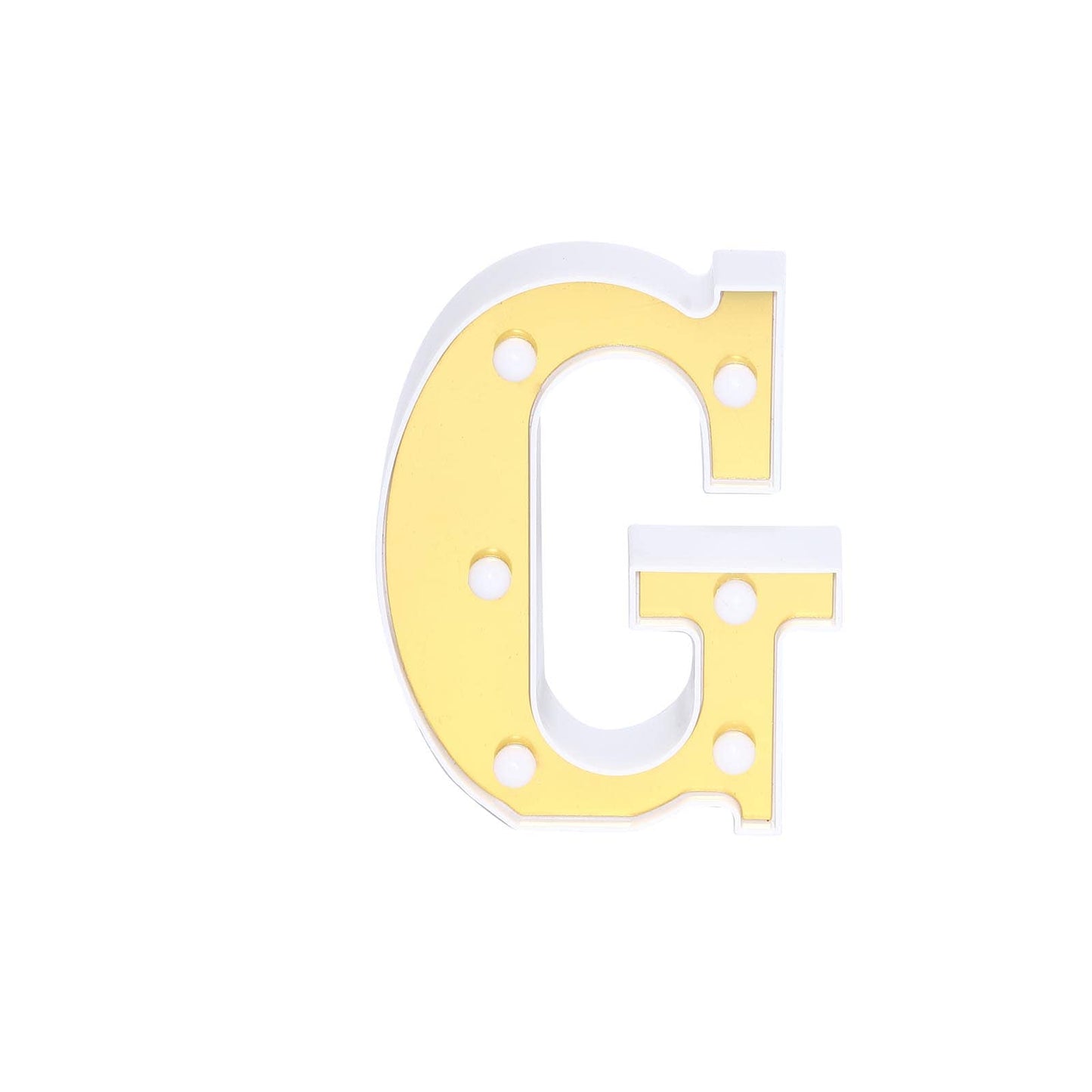 3D Marquee Letter "G" Warm White 6 LED Lights Gold - Chic Light-Up Decor for Events 6"