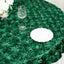 Satin 72"x72" Table Overlay Square Tablecloth Hunter Emerald Green - 3D Rosette Table Cover