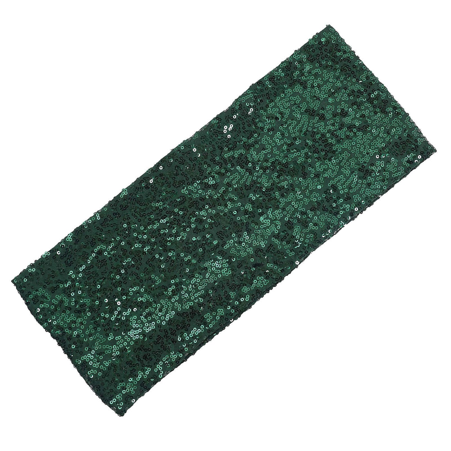 5 Pack Sequin Spandex Chair Sashes Hunter Emerald Green - Stretch Chair Bands 6"x15"