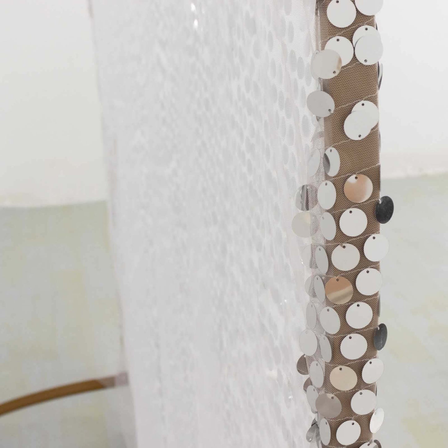 7.5ft Sparkly Silver Big Payette Sequin Wedding Arch Cover for Round Backdrop Stand