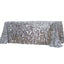 Sequin 90"x132" Rectangle Tablecloth Silver - Seamless Big Payette Table Cover
