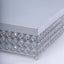 Metal Cake Stand Square Design with Crystal Beads Silver - Dessert Pedestal for Events 16"