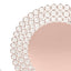 Wired Metal Round Charger Plate 14" in Rose Gold with Acrylic Crystal Beads, Glamorous Decorative Dinner Charger Tableware