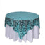 Sequin 72"x72" Table Overlay Square Tablecloth Turquoise - Big Payette Table Cover