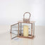 Stainless Steel Candle Lantern Cage Top Design Rose Gold - Outdoor Metal Patio Lantern Centerpiece 10"