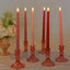 8-Pack LED Flickering Lighting Mixed Pink - Flameless Battery Operated Taper Candles 11"