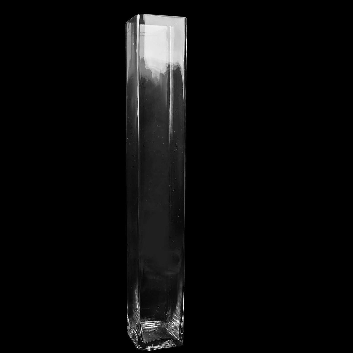 2-Pack Glass Cylinder Vases Square Clear - Durable Heavy Duty Floral Centerpieces for Weddings 32"