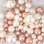 200Pcs Assorted Pearl Beads Vase Fillers in Rose Gold and Off White - Lustrous DIY Craft Bead Set