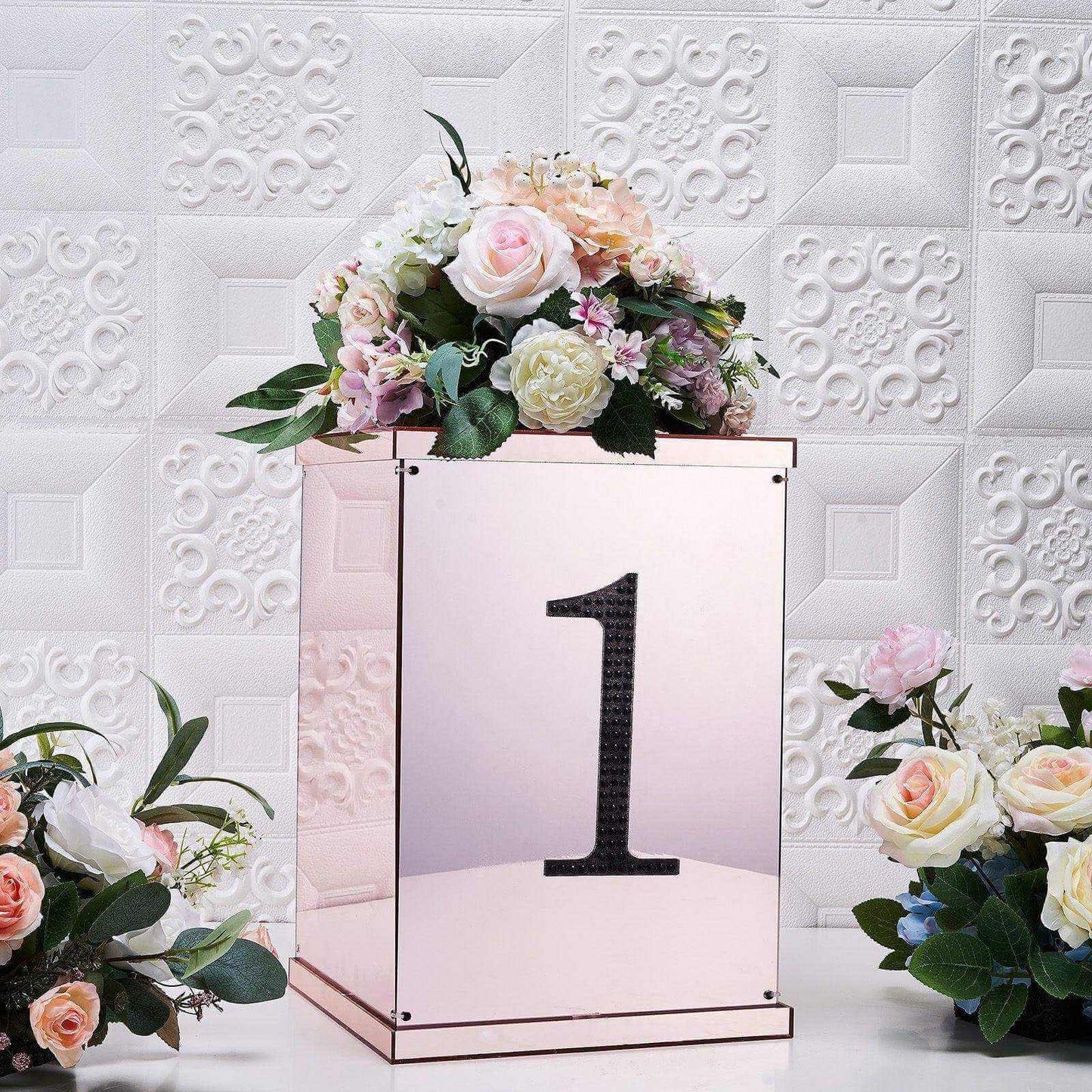 Decorative Rhinestone Number "1" Stickers, Glitter Adhesive Craft Numbers Black DIY Sparkle Embellishments 8"