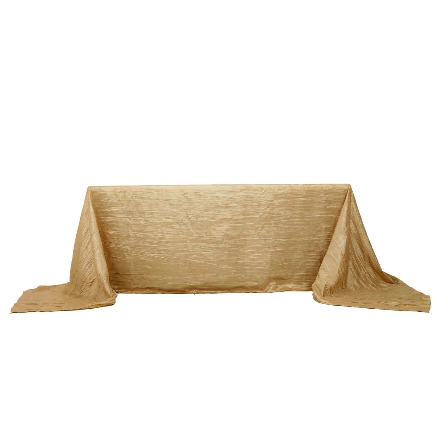 Taffeta 90"x156" Rectangle Tablecloth Gold - Seamless Accordion Crinkle Design for Stylish Celebrations