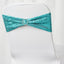 5 Pack Sequin Spandex Chair Sashes Turquoise - Stretch Chair Bands 6"x15"
