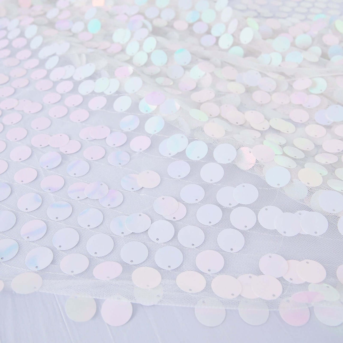 Sequin 60"x102" Rectangle Tablecloth Iridescent Blue - Big Payette Design for Modern Gatherings