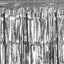 8ft Silver Metallic Tinsel Foil Fringe Doorway Curtain Party Backdrop
