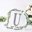 Decorative Rhinestone Alphabet "U" Letter Stickers, Glitter Adhesive Craft Letters Black DIY Sparkle Embellishments 8"