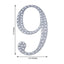 Decorative Rhinestone Number "9" Stickers, Glitter Adhesive Craft Numbers Silver DIY Sparkle Embellishments 4"
