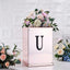 Decorative Rhinestone Alphabet "U" Letter Stickers, Glitter Adhesive Craft Letters Black DIY Sparkle Embellishments 6"