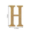 Decorative Rhinestone Alphabet "H" Letter Stickers, Glitter Adhesive Craft Letters Gold DIY Sparkle Embellishments 6"