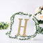 Decorative Rhinestone Alphabet "H" Letter Stickers, Glitter Adhesive Craft Letters Gold DIY Sparkle Embellishments 8"