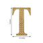 Decorative Rhinestone Alphabet "T" Letter Stickers, Glitter Adhesive Craft Letters Gold DIY Sparkle Embellishments 6"