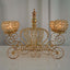 Candle Holder 4-Arm Gold Metal Crystal Cinderella Carriage Wedding Centerpiece - Decorative Display 18"