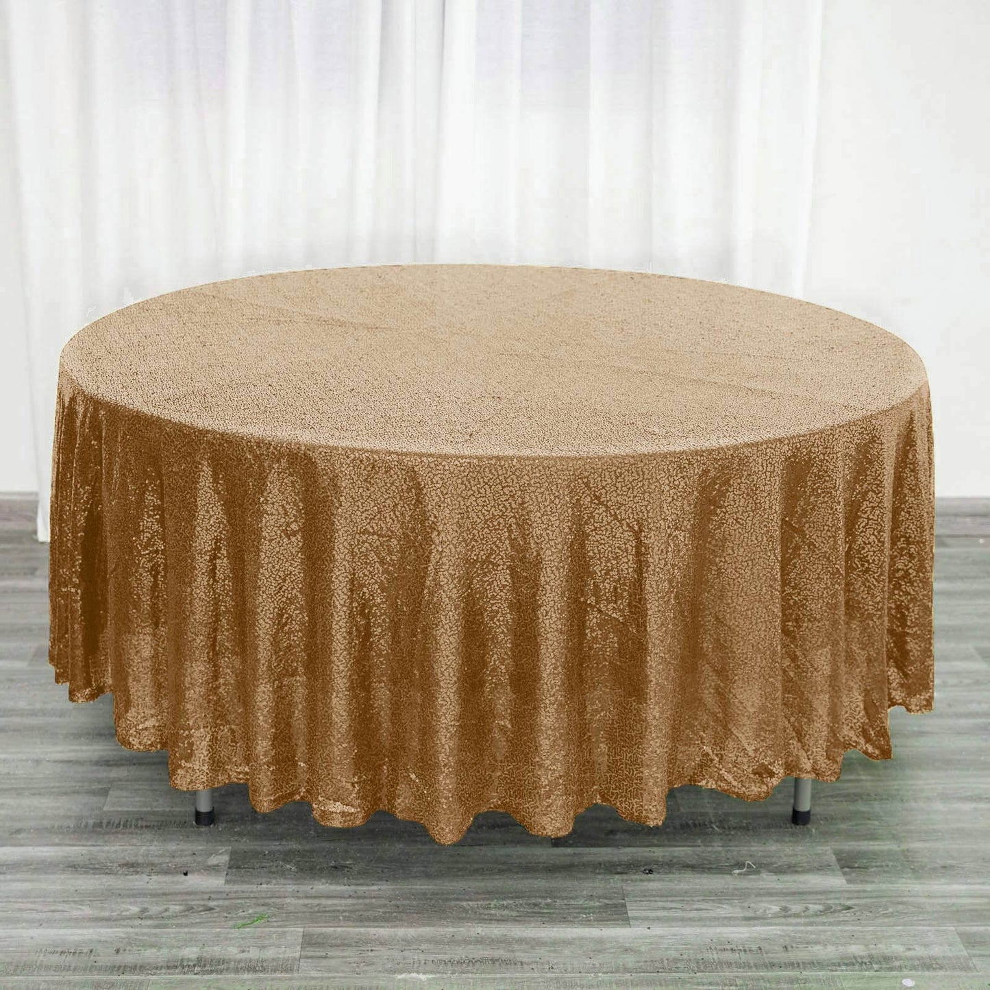 Sequin 108" Round Tablecloth Gold - Glittering Finish for Glamorous Events