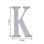 Decorative Rhinestone Alphabet "K" Letter Stickers, Glitter Adhesive Craft Letters Silver DIY Sparkle Embellishments 8"