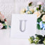 Decorative Rhinestone Alphabet "U" Letter Stickers, Glitter Adhesive Craft Letters Silver DIY Sparkle Embellishments 4"