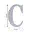 Decorative Rhinestone Alphabet "C" Letter Stickers, Glitter Adhesive Craft Letters Silver DIY Sparkle Embellishments 8"