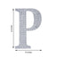 Decorative Rhinestone Alphabet "P" Letter Stickers, Glitter Adhesive Craft Letters Silver DIY Sparkle Embellishments 8"