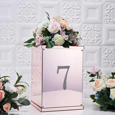 Decorative Rhinestone Number "7" Stickers, Glitter Adhesive Craft Numbers Silver DIY Sparkle Embellishments 6"